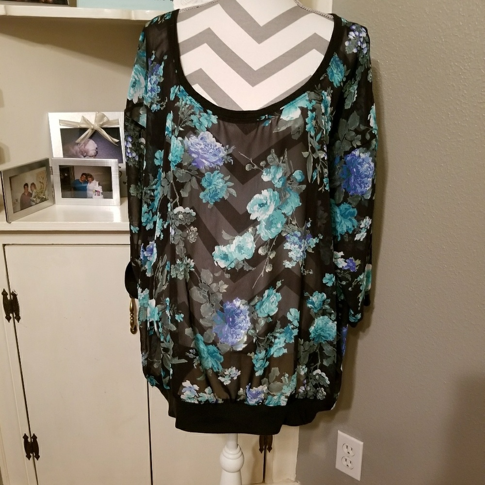 Sheer Floral Top